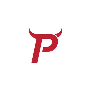 P initial letter with devil horn Stock Illustration