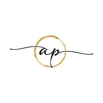 A P Initial Script Letter Beauty Logo Template 스톡 일러스트