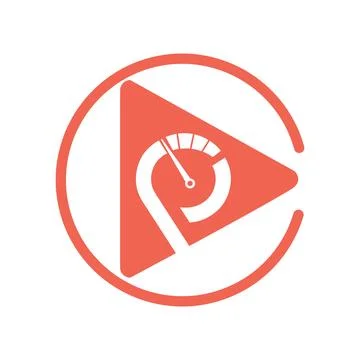 P initials media play list logo and vector icon Illustrazione stock