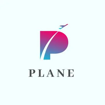 P land Plane logotype Stock Illustration