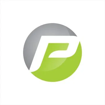 P letter circle solid logo design vector icon template Stock Illustration