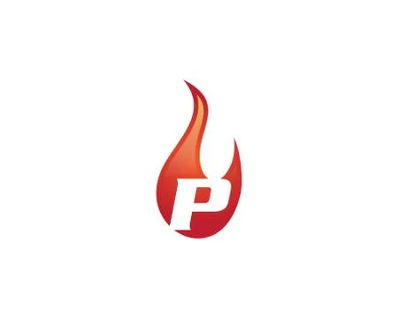 P letter flame logo Stock Illustration