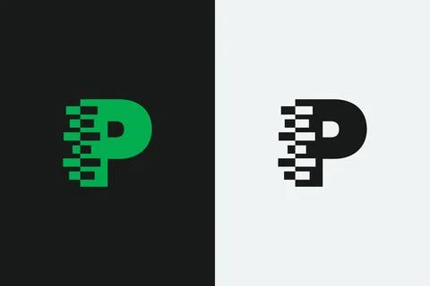 P letter iconic transformation shape vector logo design Illustrazione stock