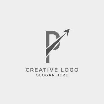 P letter initial incorporated with Arrow logo design vector illustration. Usa Stock Illustration