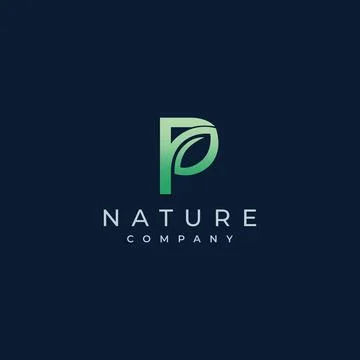 P Letter Leaf Logo Icon Design Vector Stock Illustration