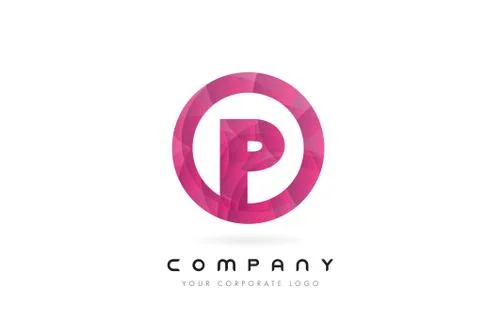 P Letter Logo Design with Circular Purple Pattern. Illustrazione stock