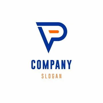 P letter logo design technology blog type Stock Illustration