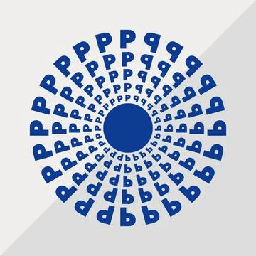 P letter patterns conceptual mandala vector illustration. P text textures Stock Illustration