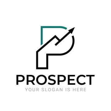 P Letter Prospect Progress Upward Arrow Line Art Simple Business Logo Templat Stock Illustration