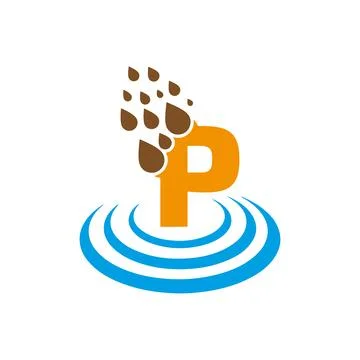 P logo design simple modern drop logo deisgn Illustrazione stock