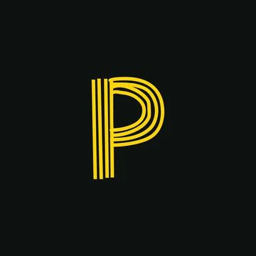 P logo, Initial lettering handwriting or handwritten for identity. Logo hand 스톡 일러스트