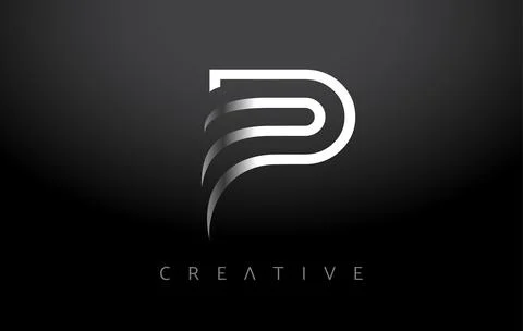 P Logo Letter Icon monogram. p Letter Design with White Line monogram and min Stock Illustration