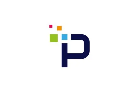 P logo . Letter P for pixel logo design . creative logo concept . vector illu Ilustración de archivo