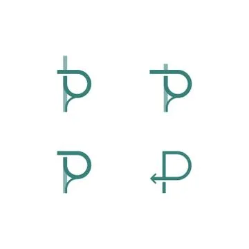 P logo, monogram, vector Stock Illustration