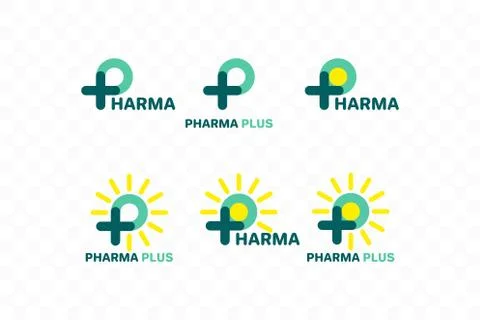 P logo, P with plus and sun logo. Medical logo Stock Illustration