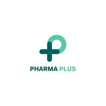 P logo, P with plus logo. Medical logo Stock Illustration