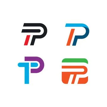 P or TP  letter icon illustration vector concept design Stock Illustration