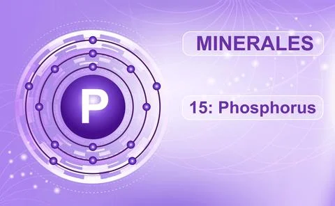 P, Phosphorus, element 15 of the periodic table of elements. Abstract purpl.. 스톡 사진