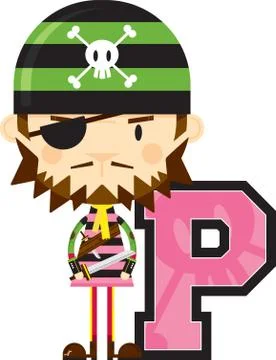 P is for Pirate Stock Illustration