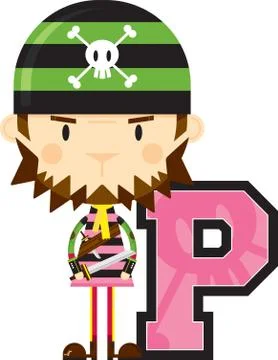 P is for Pirate Stock Illustration