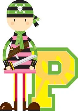 P is for Pirate Stock-Illustration
