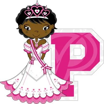 P is for Princess Alphabet Learning Illustration Stock-Illustration