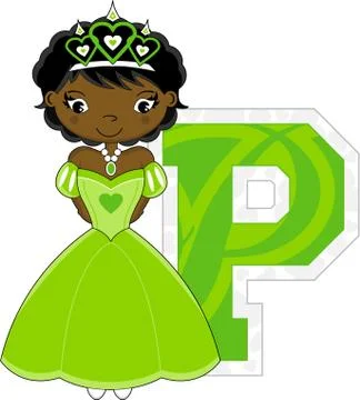 P is for Princess Alphabet Learning Illustration 스톡 일러스트