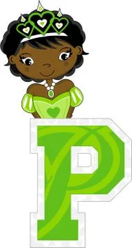 P is for Princess Alphabet Learning Illustration Illustrazione stock