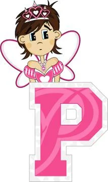 P is for Princess Alphabet Learning Illustration 스톡 일러스트