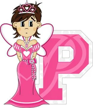 P is for Princess Alphabet Learning Illustration Stock-Illustration
