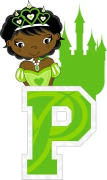 P is for Princess Alphabet Learning Illustration Stock-Illustration