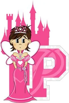 P is for Princess Alphabet Learning Illustration Stock-Illustration