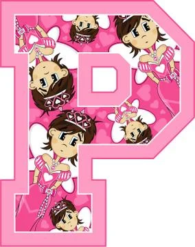 P is for Princess Alphabet Learning Illustration Stock-Illustration