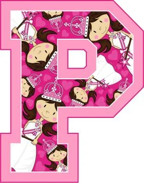 P is for Princess Alphabet Learning Illustration Stock-Illustration