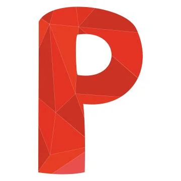 P red alphabet vector letter isolated on white background Stock Illustration