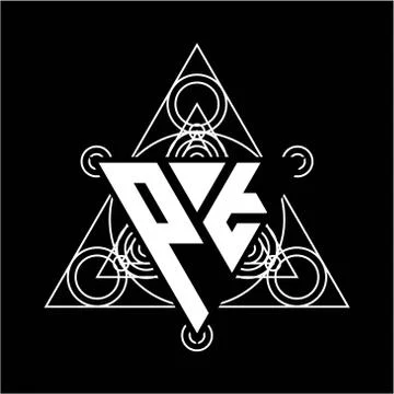 P T Monogram letter logo with triangle shape design template with sacred geom Stock Illustration