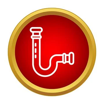 P trap drain pipe icon plumbing system maintenance Stock Illustration