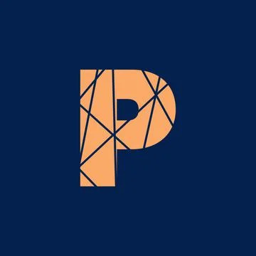 P typography text vector logo, or symbol design. P text texture illustration Stock Illustration