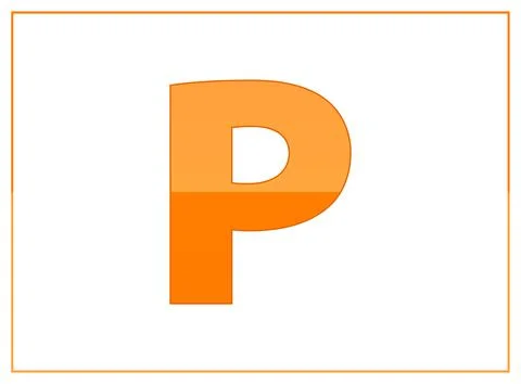 P vector font, made of dark and light orange colors. For letter logo, brand l Illustrazione stock