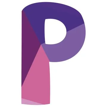 P vector low poly wrapping surface pastel alphabet letter Stock Illustration