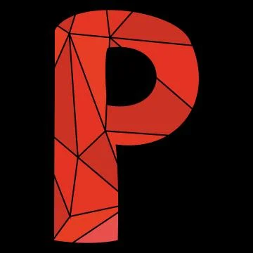P vector red alphabet letter isolated on black background Stock Illustration