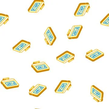 P vs NP unsolved problem in computer science isometric icon seamless pattern Stock Illustration