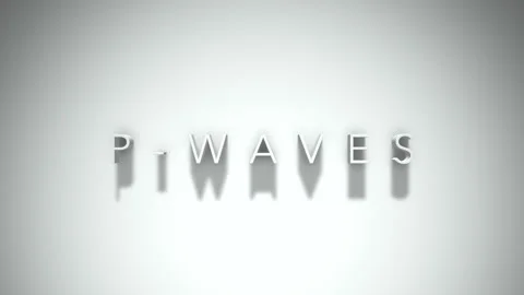 P-Waves 3D title animation with shadows on a white background Stock Footage 296711891