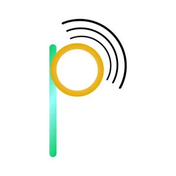P wifi logo 스톡 일러스트