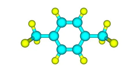 P-Xylene molecular structure isolated on white Stockillustratie