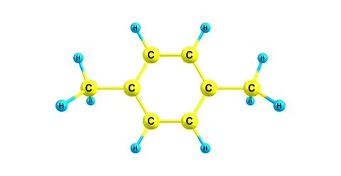 P-Xylene molecular structure isolated on white Stock Illustration