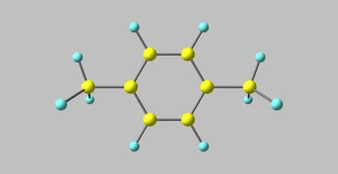 P-Xylene molecular structure isolated on grey Stock Illustration