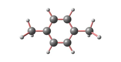 P-Xylene molecular structure isolated on white 스톡 일러스트