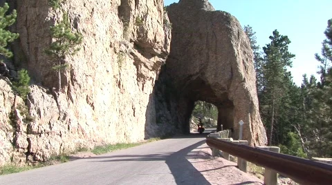 P00254 Motorcycle Going Through Tunnel Stock Footage