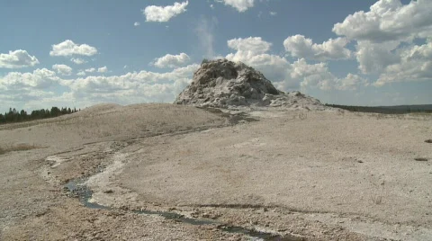 P01169 Steam Fountain at Yellowstone National Pakr Stock Footage